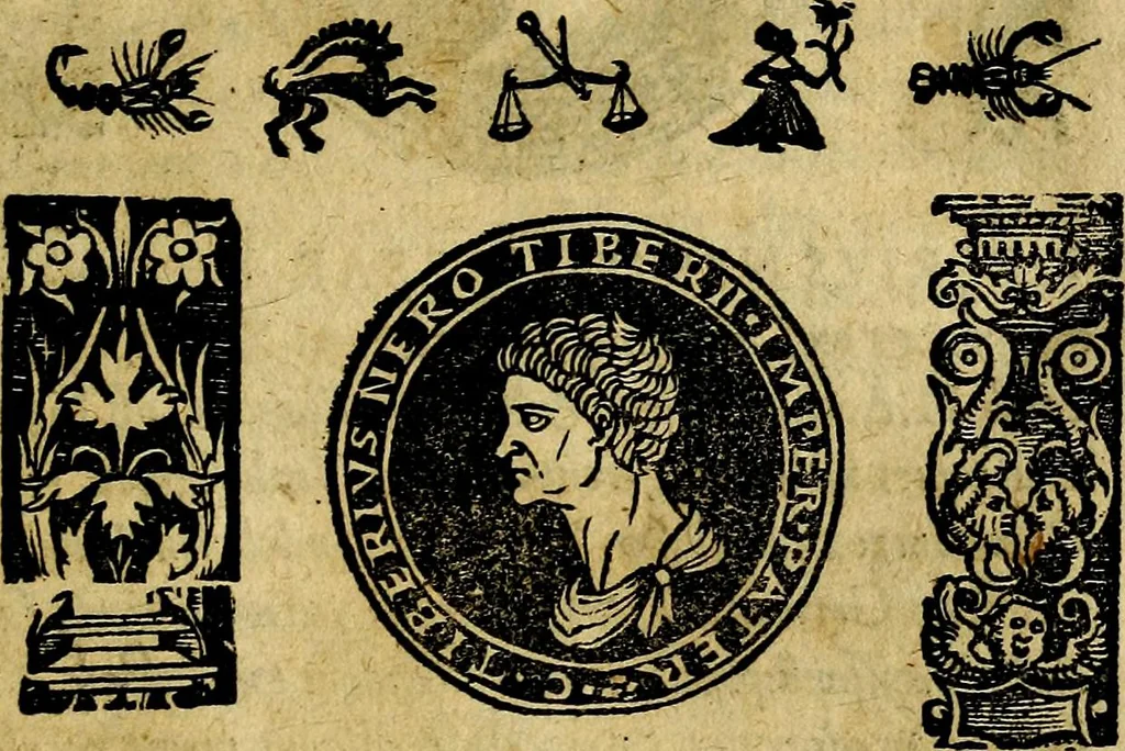 An illustration from Imperatorum et Caesarum vitæ, cum inaginibus ad vivam effigiem expressis. Libellus auctus cum elencho & iconijs consulum ab authore, 1534, leaf 30