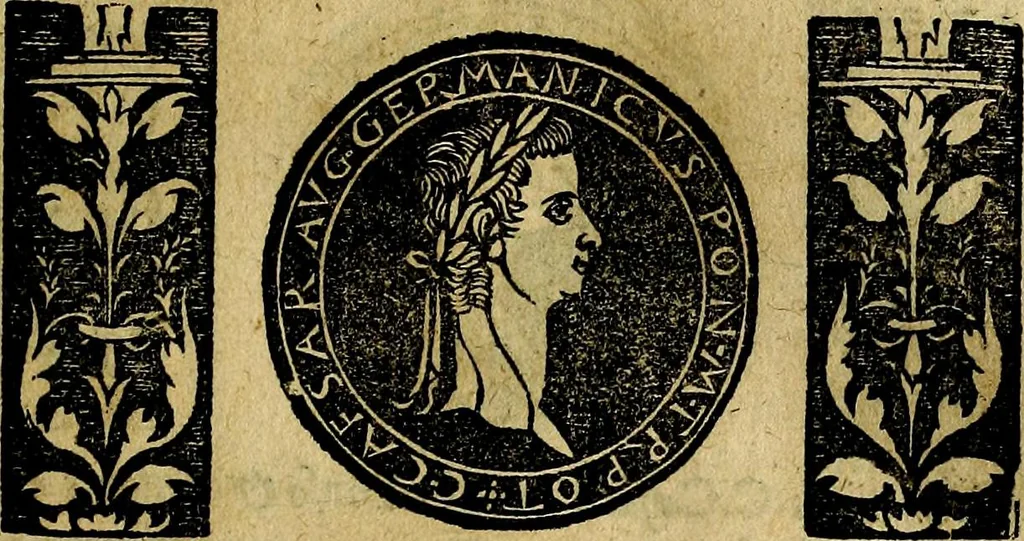 An illustration from Imperatorum et Caesarum vitæ, cum inaginibus ad vivam effigiem expressis. Libellus auctus cum elencho & iconijs consulum ab authore, 1534, leaf 34