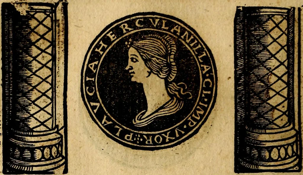 An illustration from Imperatorum et Caesarum vitæ, cum inaginibus ad vivam effigiem expressis. Libellus auctus cum elencho & iconijs consulum ab authore, 1534, leaf 41