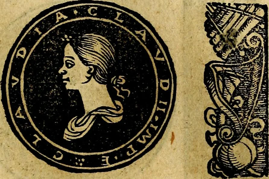 An illustration from Imperatorum et Caesarum vitæ, cum inaginibus ad vivam effigiem expressis. Libellus auctus cum elencho & iconijs consulum ab authore, 1534, leaf 44