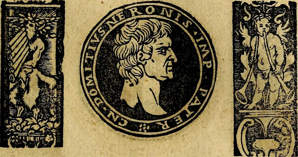 An illustration from Imperatorum et Caesarum vitæ, cum inaginibus ad vivam effigiem expressis. Libellus auctus cum elencho & iconijs consulum ab authore, 1534, leaf 46