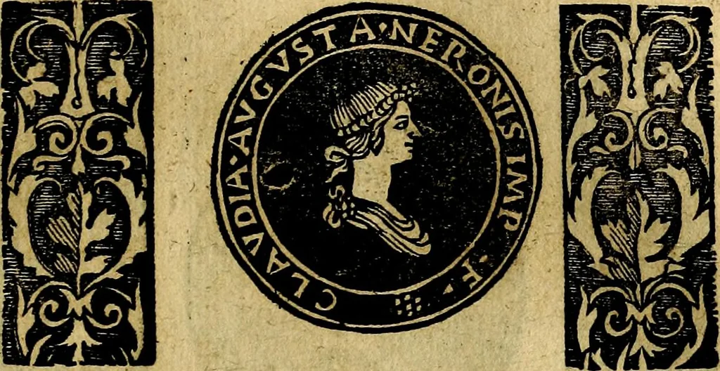 An illustration from Imperatorum et Caesarum vitæ, cum inaginibus ad vivam effigiem expressis. Libellus auctus cum elencho & iconijs consulum ab authore, 1534, leaf 48