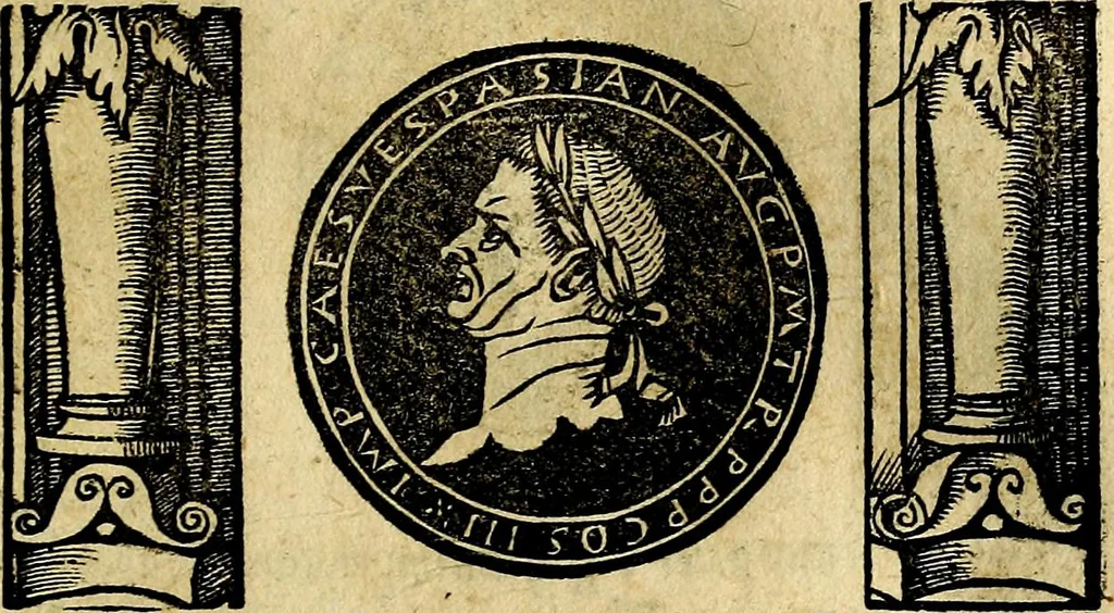 An illustration from Imperatorum et Caesarum vitæ, cum inaginibus ad vivam effigiem expressis. Libellus auctus cum elencho & iconijs consulum ab authore, 1534, leaf 58