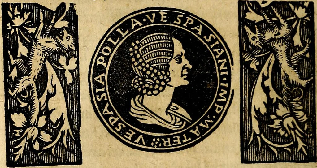 An illustration from Imperatorum et Caesarum vitæ, cum inaginibus ad vivam effigiem expressis. Libellus auctus cum elencho & iconijs consulum ab authore, 1534, leaf 59