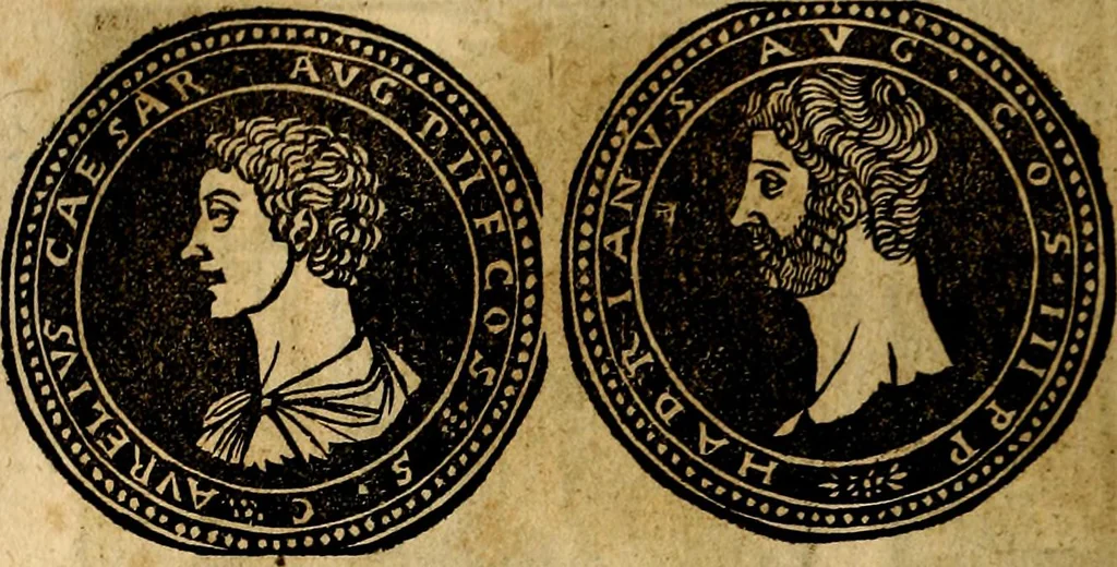 An illustration from Imperatorum et Caesarum vitæ, cum inaginibus ad vivam effigiem expressis. Libellus auctus cum elencho & iconijs consulum ab authore, 1534, leaf 69