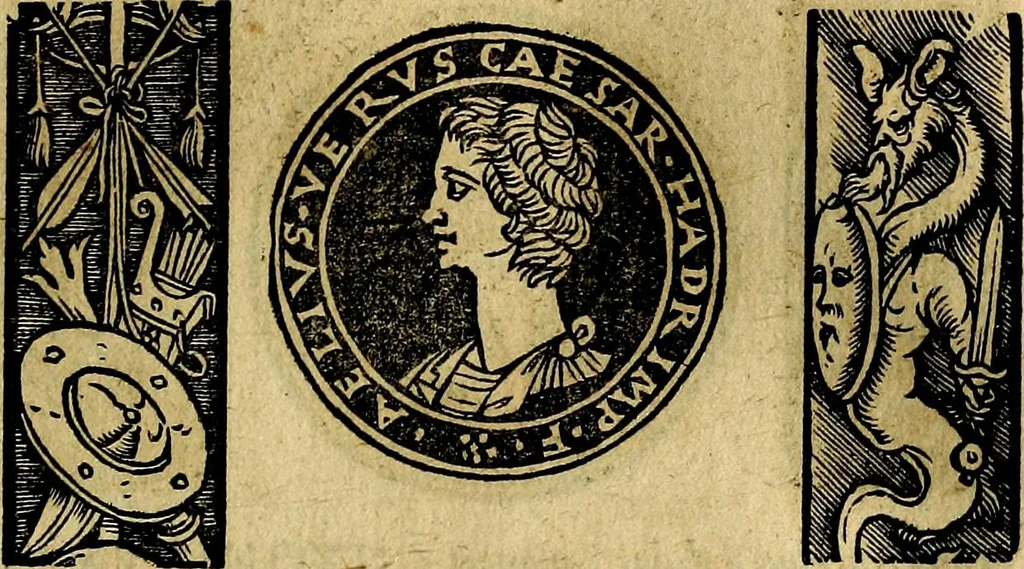 An illustration from Imperatorum et Caesarum vitæ, cum inaginibus ad vivam effigiem expressis. Libellus auctus cum elencho & iconijs consulum ab authore, 1534, leaf 72