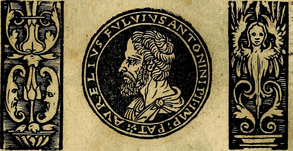 An illustration from Imperatorum et Caesarum vitæ, cum inaginibus ad vivam effigiem expressis. Libellus auctus cum elencho & iconijs consulum ab authore, 1534, leaf 74