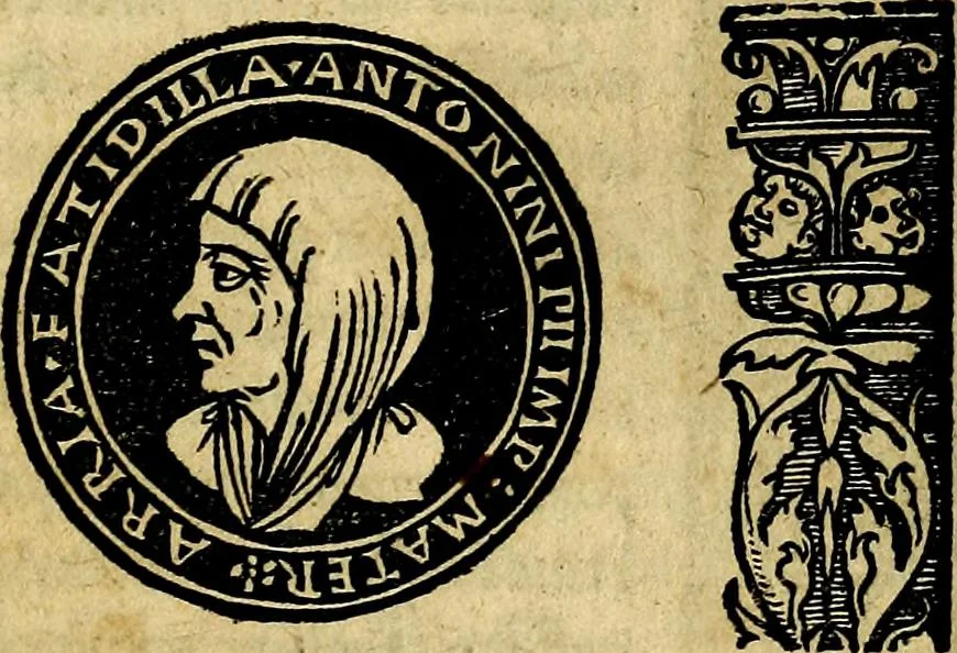 An illustration from Imperatorum et Caesarum vitæ, cum inaginibus ad vivam effigiem expressis. Libellus auctus cum elencho & iconijs consulum ab authore, 1534, leaf 74