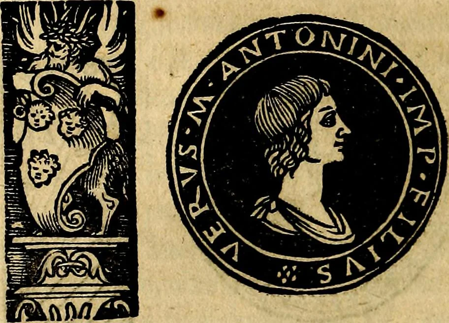An illustration from Imperatorum et Caesarum vitæ, cum inaginibus ad vivam effigiem expressis. Libellus auctus cum elencho & iconijs consulum ab authore, 1534, leaf 79