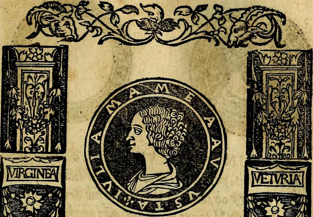 An illustration from Imperatorum et Caesarum vitæ, cum inaginibus ad vivam effigiem expressis. Libellus auctus cum elencho & iconijs consulum ab authore, 1534, leaf 90
