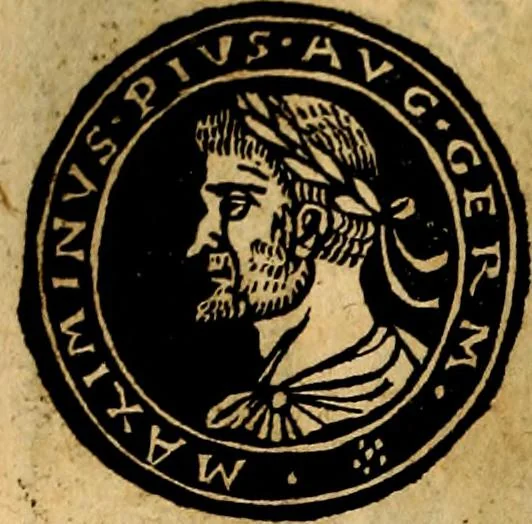 An illustration from Imperatorum et Caesarum vitæ, cum inaginibus ad vivam effigiem expressis. Libellus auctus cum elencho & iconijs consulum ab authore, 1534, leaf 91