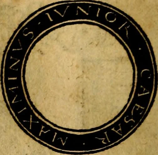 An illustration from Imperatorum et Caesarum vitæ, cum inaginibus ad vivam effigiem expressis. Libellus auctus cum elencho & iconijs consulum ab authore, 1534, leaf 91