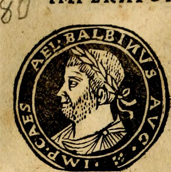 An illustration from Imperatorum et Caesarum vitæ, cum inaginibus ad vivam effigiem expressis. Libellus auctus cum elencho & iconijs consulum ab authore, 1534, leaf 93