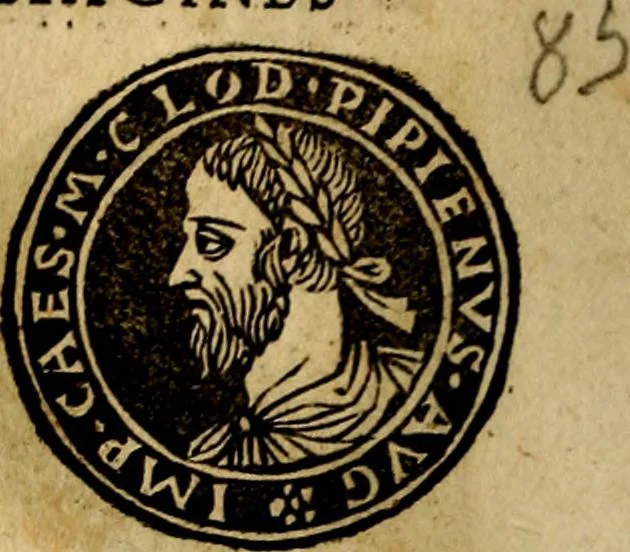 An illustration from Imperatorum et Caesarum vitæ, cum inaginibus ad vivam effigiem expressis. Libellus auctus cum elencho & iconijs consulum ab authore, 1534, leaf 93