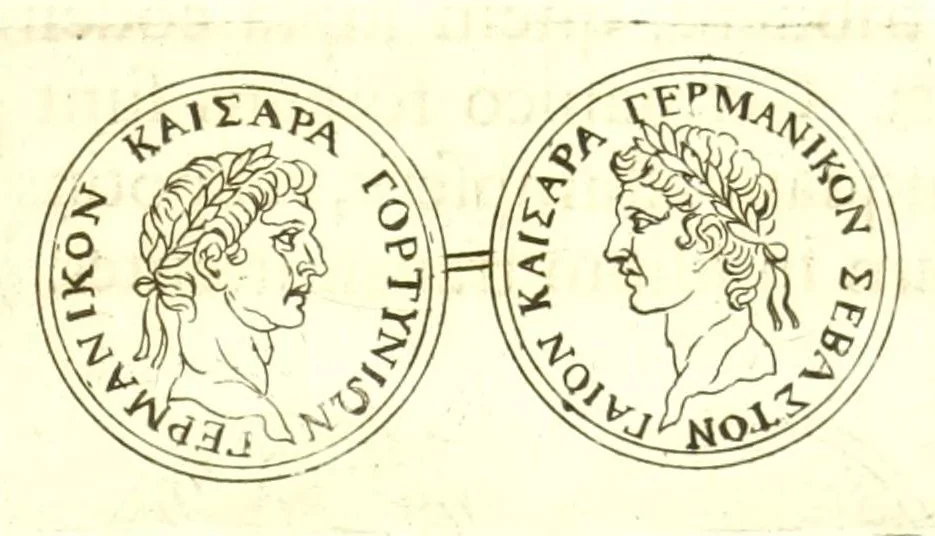 An illustration from Imperatorum romanorum numismata ex aere, mediae et minimae formae: descripta & enarrata, 1671, leaf 135