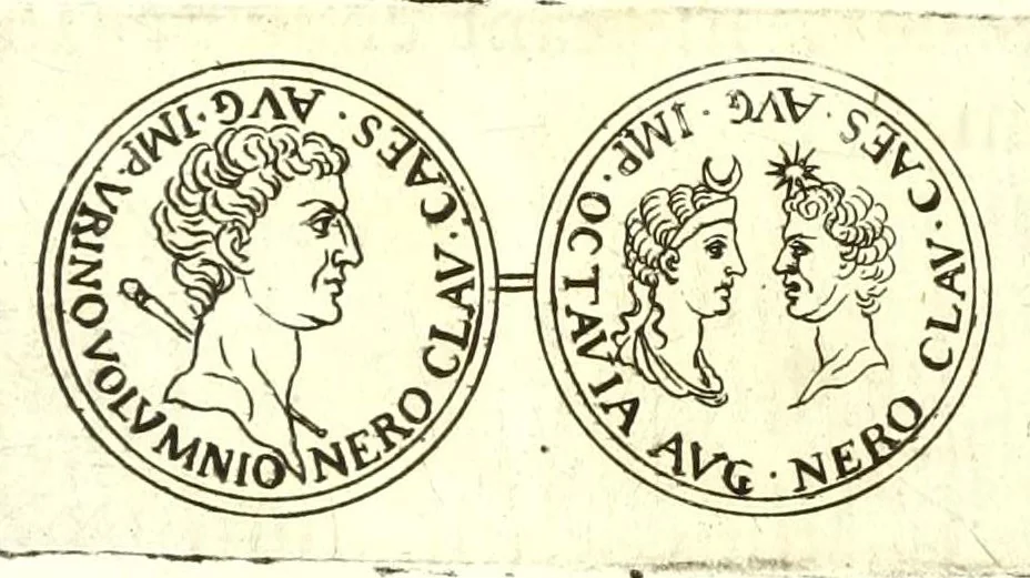 An illustration from Imperatorum romanorum numismata ex aere, mediae et minimae formae: descripta & enarrata, 1671, leaf 164