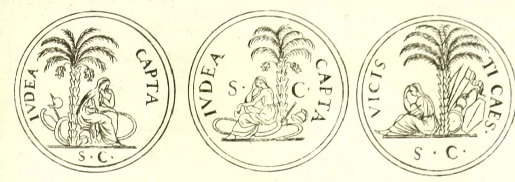 An illustration from Imperatorum romanorum numismata ex aere, mediae et minimae formae: descripta & enarrata, 1671, leaf 191