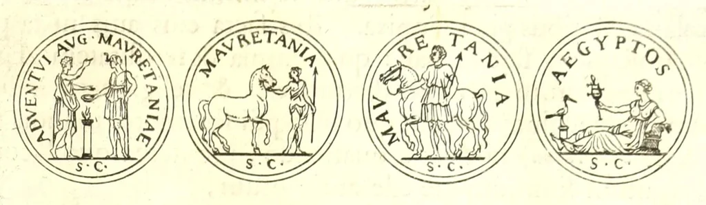 An illustration from Imperatorum romanorum numismata ex aere, mediae et minimae formae: descripta & enarrata, 1671, leaf 251