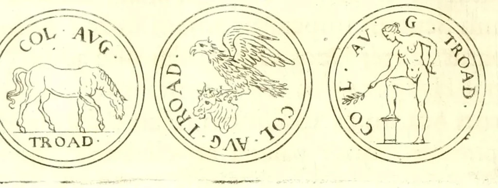 An illustration from Imperatorum romanorum numismata ex aere, mediae et minimae formae: descripta & enarrata, 1671, leaf 322