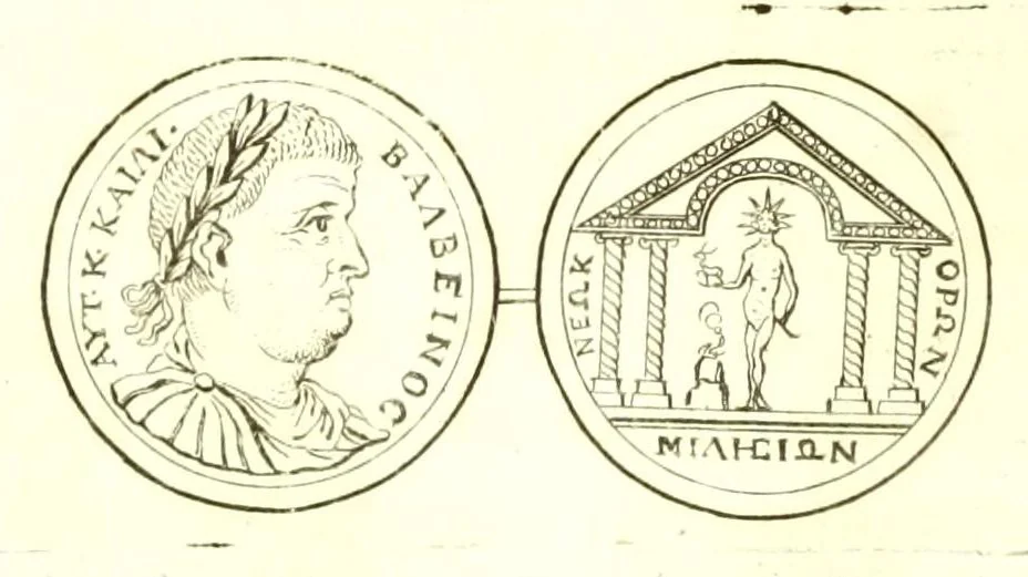 An illustration from Imperatorum romanorum numismata ex aere, mediae et minimae formae: descripta & enarrata, 1671, leaf 428