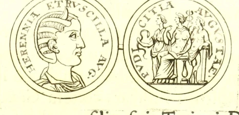 An illustration from Imperatorum romanorum numismata ex aere, mediae et minimae formae: descripta & enarrata, 1671, leaf 465
