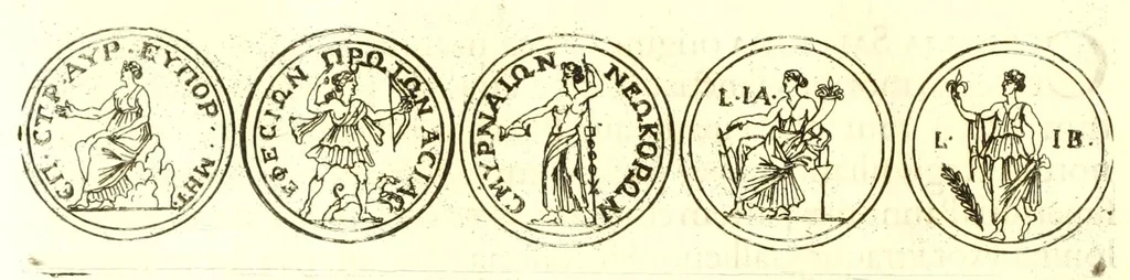 An illustration from Imperatorum romanorum numismata ex aere, mediae et minimae formae: descripta & enarrata, 1671, leaf 480