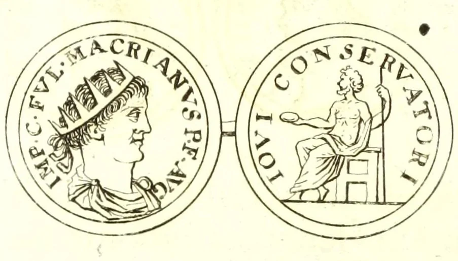 An illustration from Imperatorum romanorum numismata ex aere, mediae et minimae formae: descripta & enarrata, 1671, leaf 486