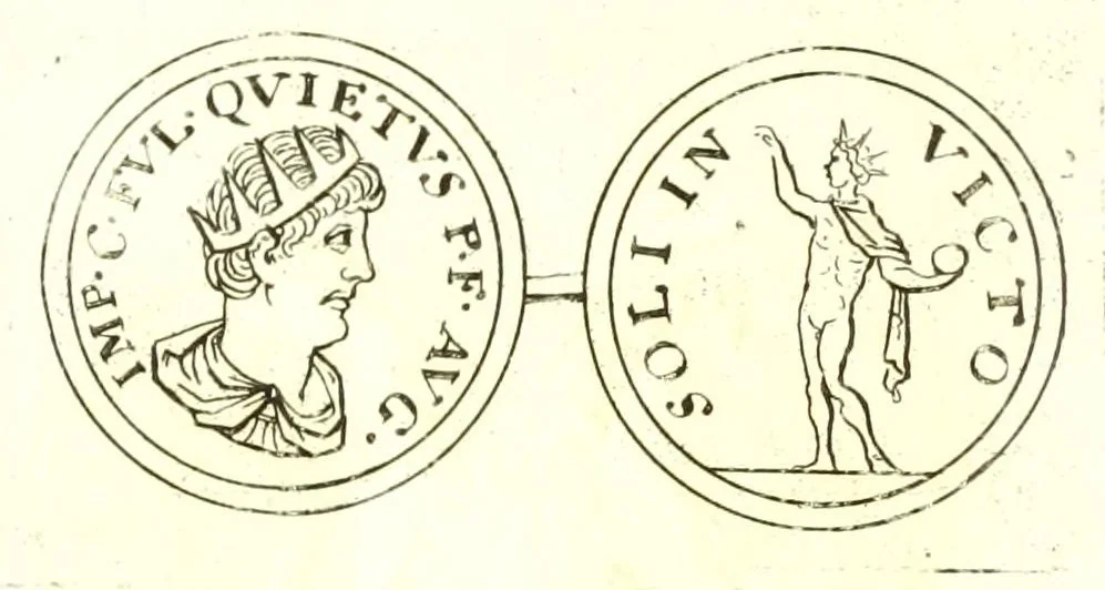 An illustration from Imperatorum romanorum numismata ex aere, mediae et minimae formae: descripta & enarrata, 1671, leaf 486