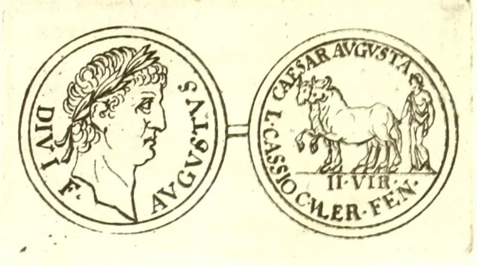An illustration from Imperatorum romanorum numismata ex aere, mediae et minimae formae: descripta & enarrata, 1671, leaf 567