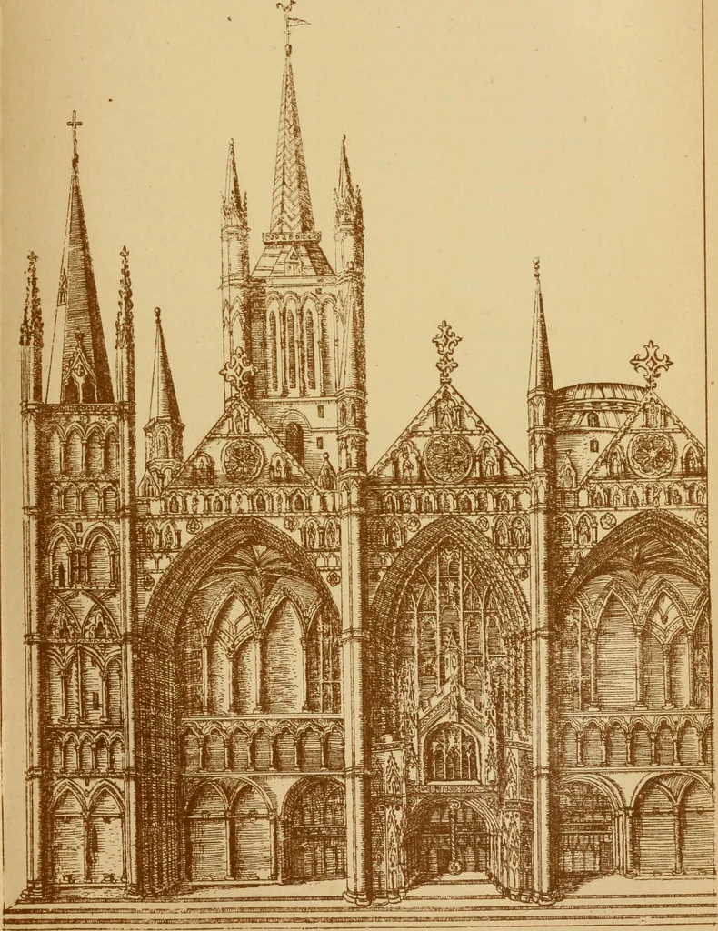 An illustration from The imperial island; England's chronicle in stone;, 1886, leaf 220