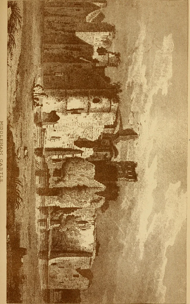 An illustration from The imperial island; England's chronicle in stone;, 1886, leaf 438
