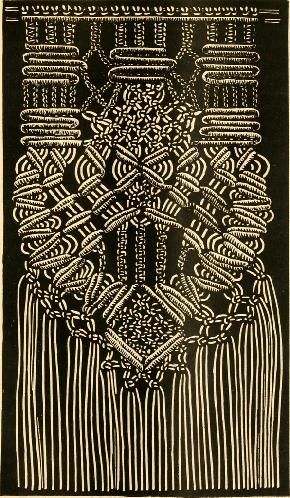 An illustration from The imperial macramé lace book. With numerous illustrations and instructions. Flax threads, 1877, leaf 38