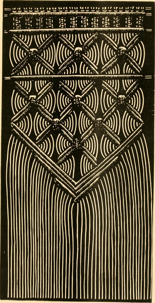 An illustration from The imperial macramé lace book. With numerous illustrations and instructions. Flax threads, 1877, leaf 50