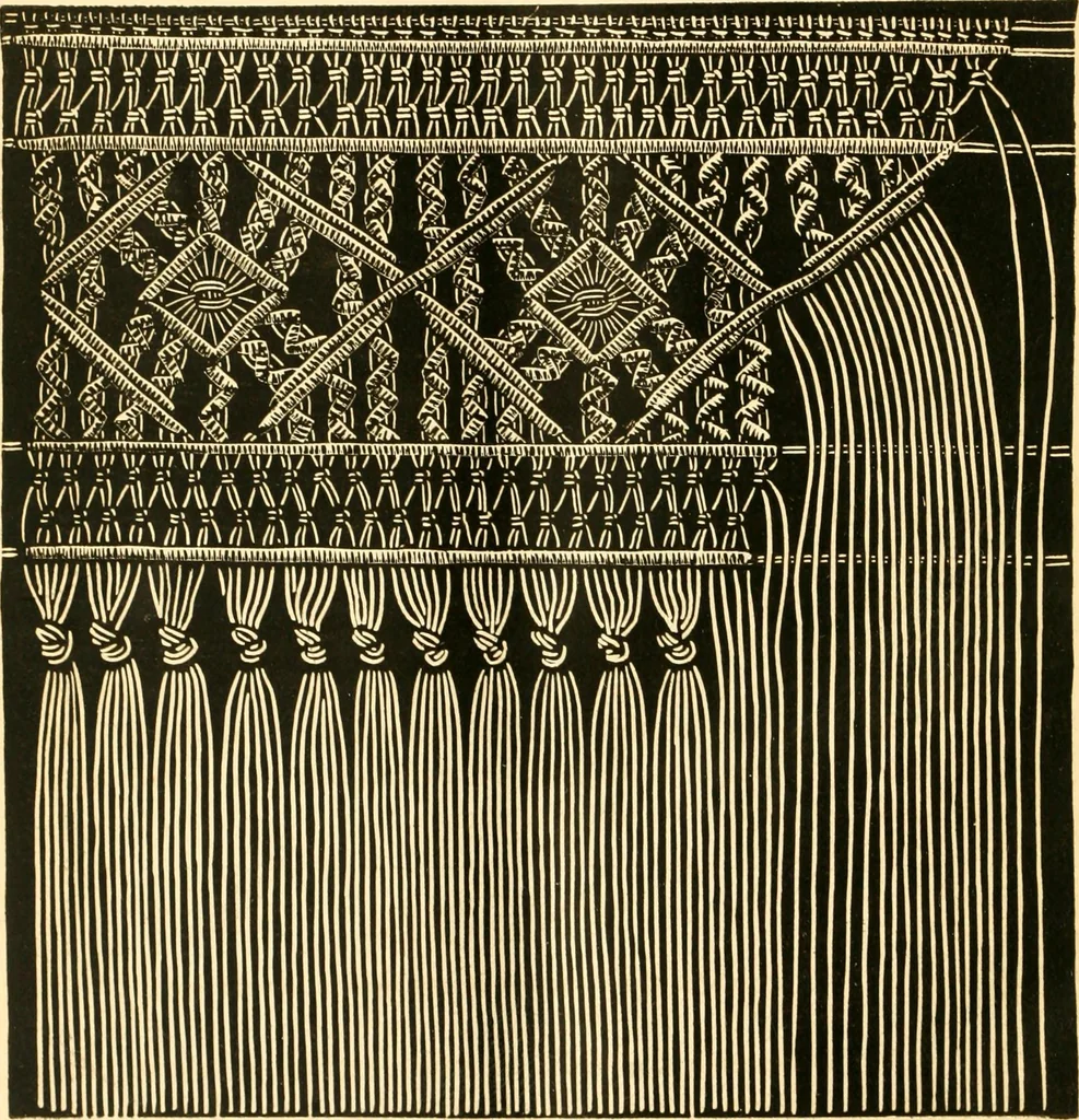 An illustration from The imperial macramé lace book. With numerous illustrations and instructions. Flax threads, 1877, leaf 69