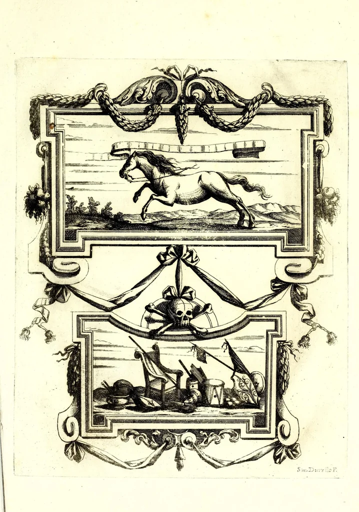 An illustration from Impetus doloris Excell. Princ. D. Ant. Triuulzio praepropera morte sublato praepropere funere parentatis, 1678, leaf 25