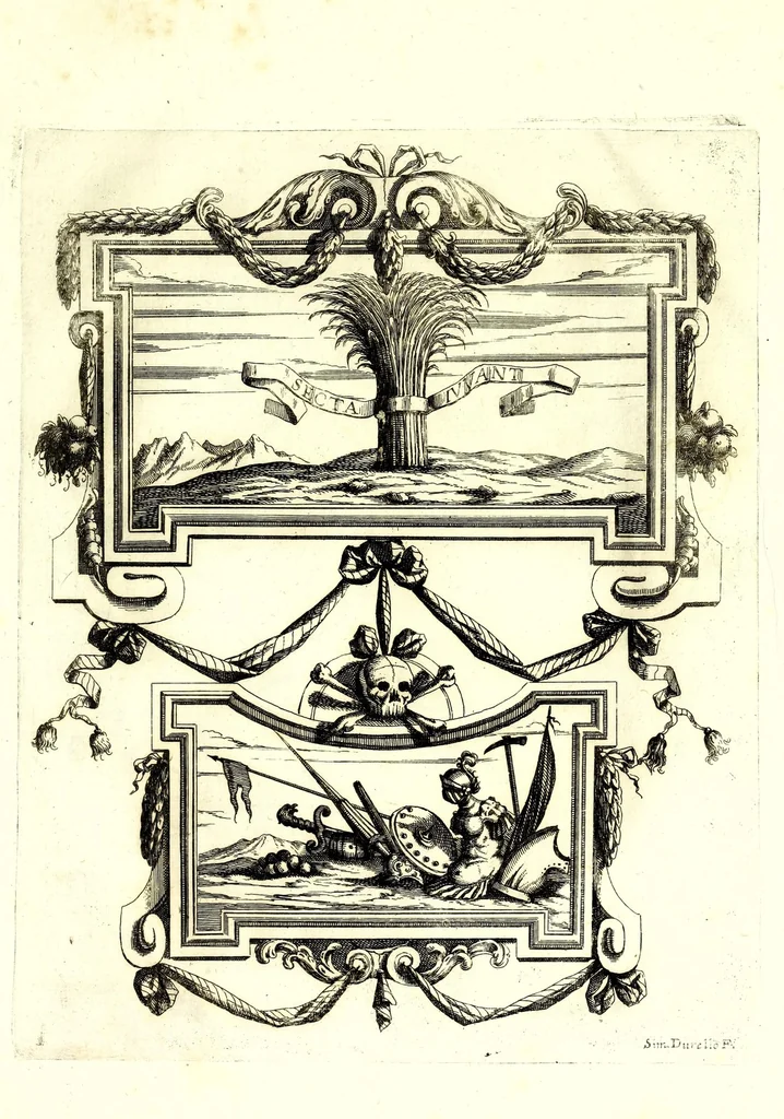 An illustration from Impetus doloris Excell. Princ. D. Ant. Triuulzio praepropera morte sublato praepropere funere parentatis, 1678, leaf 29