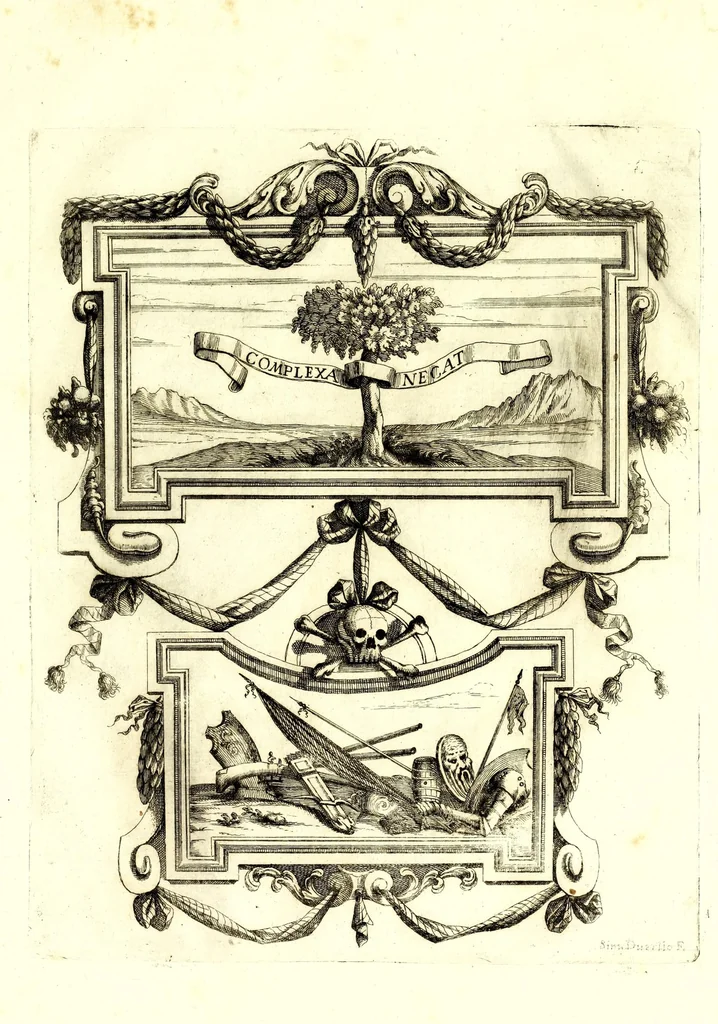 An illustration from Impetus doloris Excell. Princ. D. Ant. Triuulzio praepropera morte sublato praepropere funere parentatis, 1678, leaf 31