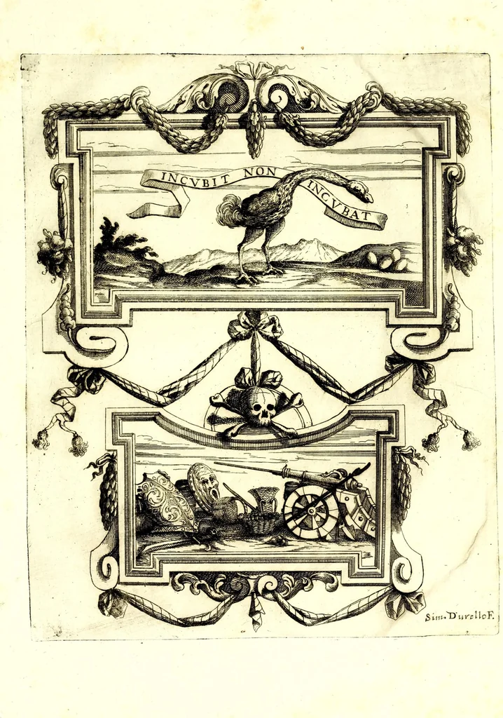 An illustration from Impetus doloris Excell. Princ. D. Ant. Triuulzio praepropera morte sublato praepropere funere parentatis, 1678, leaf 41