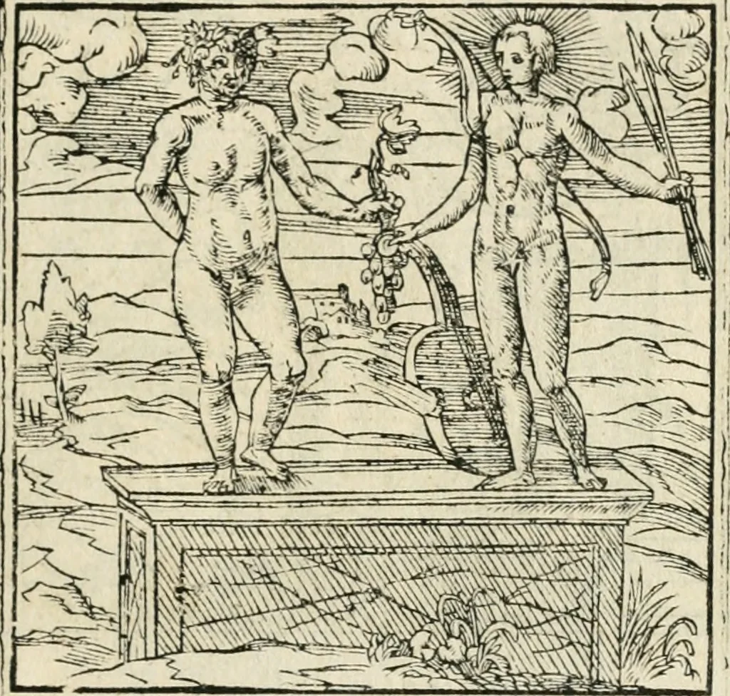 An illustration from Diverse imprese accommodate a diuerse moralità : con versi che i loro significati dichiarano insieme con molte altre nella lingua italiana non piu tradotte, 1551, leaf 102
