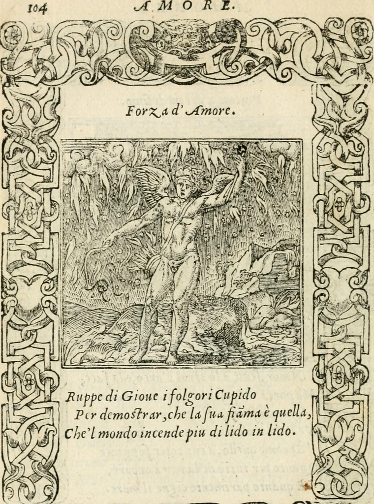 An illustration from Diverse imprese accommodate a diuerse moralità : con versi che i loro significati dichiarano insieme con molte altre nella lingua italiana non piu tradotte, 1551, leaf 109