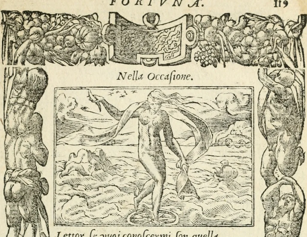 An illustration from Diverse imprese accommodate a diuerse moralità : con versi che i loro significati dichiarano insieme con molte altre nella lingua italiana non piu tradotte, 1551, leaf 124