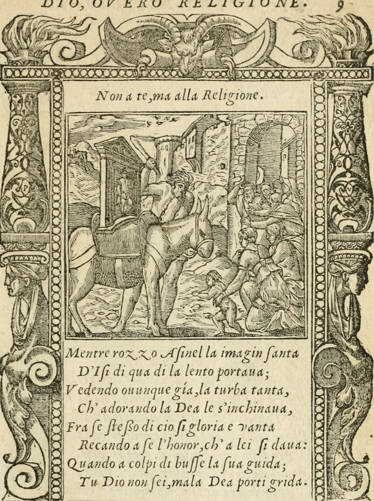 An illustration from Diverse imprese accommodate a diuerse moralità : con versi che i loro significati dichiarano insieme con molte altre nella lingua italiana non piu tradotte, 1551, leaf 14