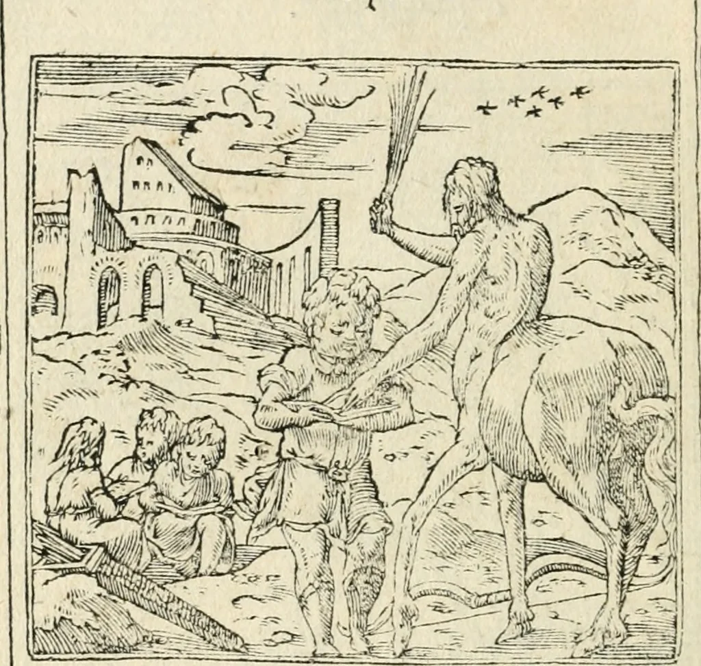An illustration from Diverse imprese accommodate a diuerse moralità : con versi che i loro significati dichiarano insieme con molte altre nella lingua italiana non piu tradotte, 1551, leaf 147