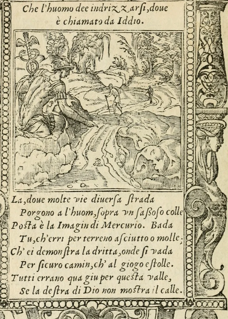 An illustration from Diverse imprese accommodate a diuerse moralità : con versi che i loro significati dichiarano insieme con molte altre nella lingua italiana non piu tradotte, 1551, leaf 15