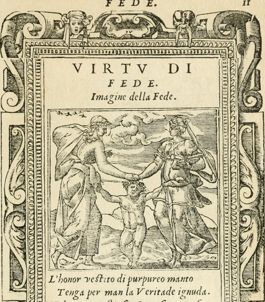 An illustration from Diverse imprese accommodate a diuerse moralità : con versi che i loro significati dichiarano insieme con molte altre nella lingua italiana non piu tradotte, 1551, leaf 16