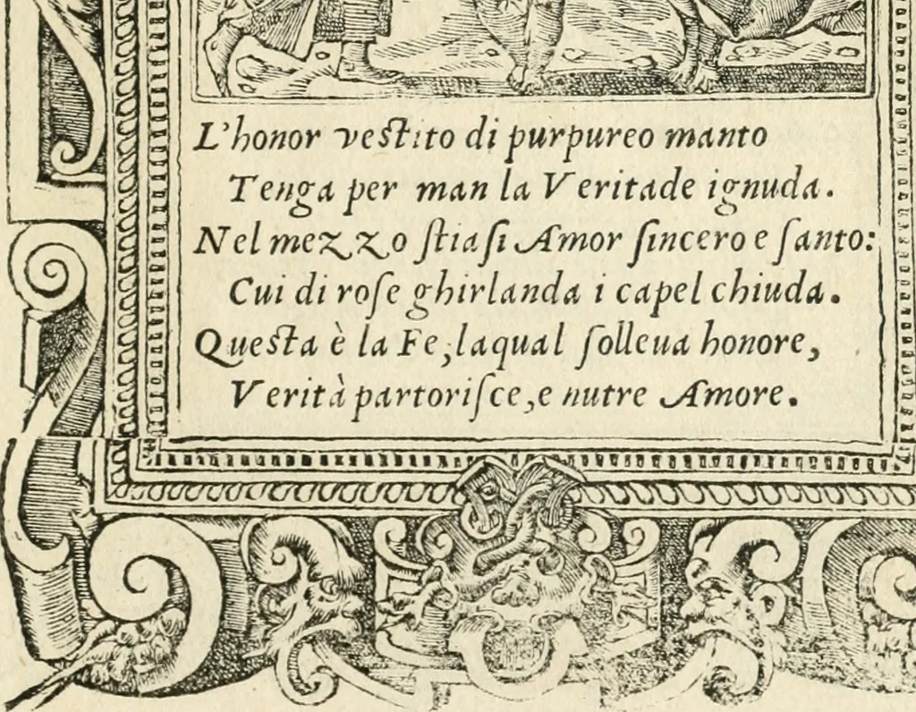 An illustration from Diverse imprese accommodate a diuerse moralità : con versi che i loro significati dichiarano insieme con molte altre nella lingua italiana non piu tradotte, 1551, leaf 16