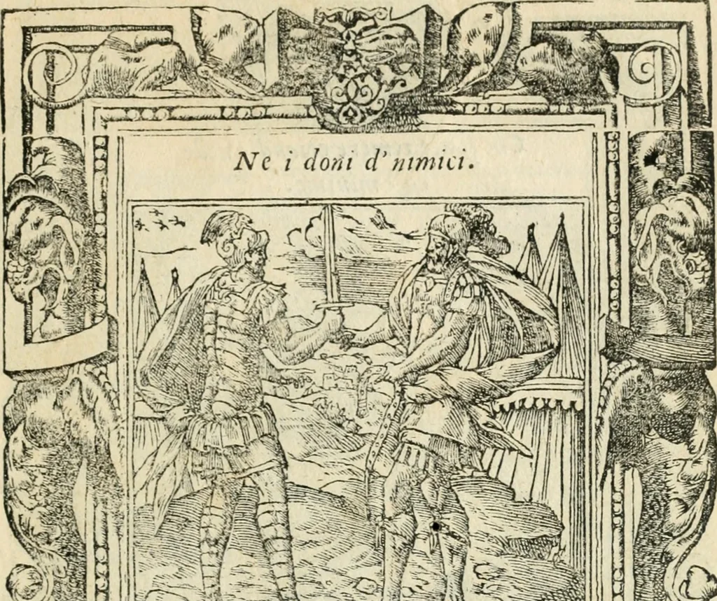 An illustration from Diverse imprese accommodate a diuerse moralità : con versi che i loro significati dichiarano insieme con molte altre nella lingua italiana non piu tradotte, 1551, leaf 162