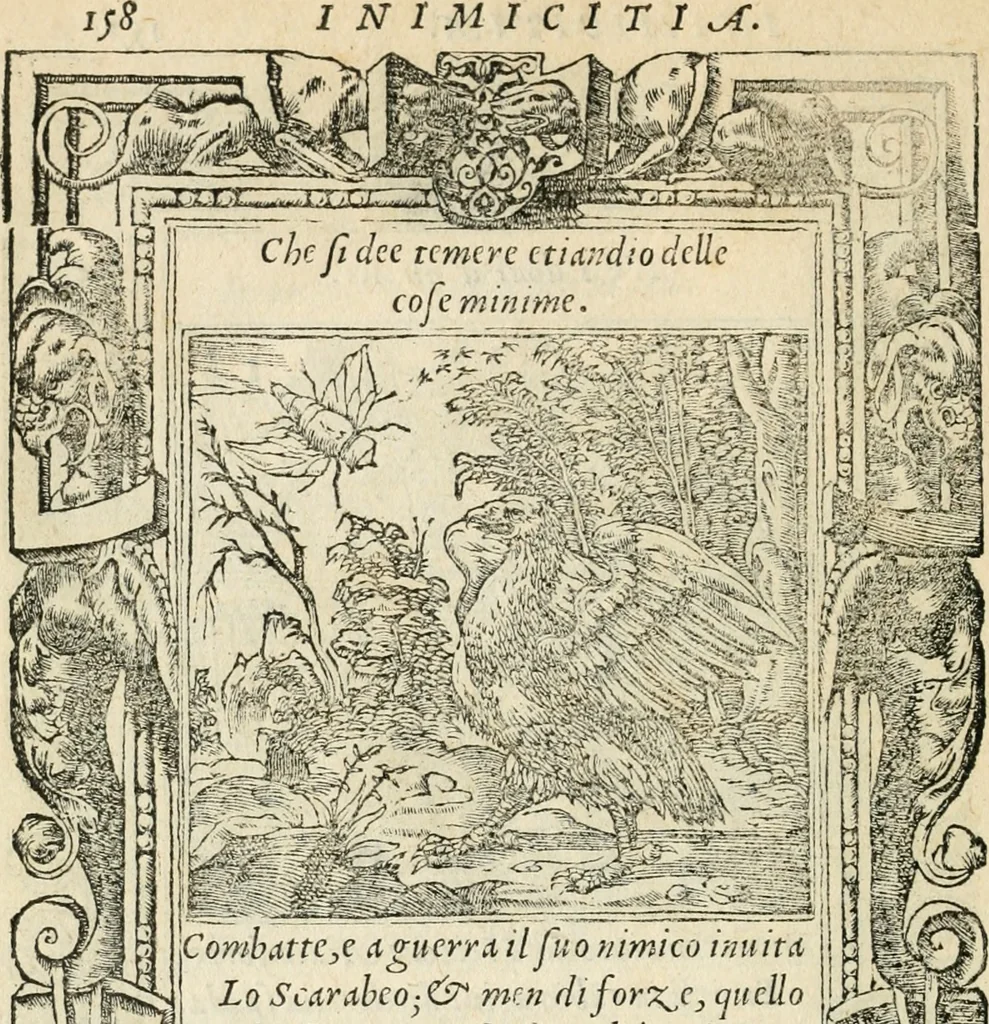 An illustration from Diverse imprese accommodate a diuerse moralità : con versi che i loro significati dichiarano insieme con molte altre nella lingua italiana non piu tradotte, 1551, leaf 163