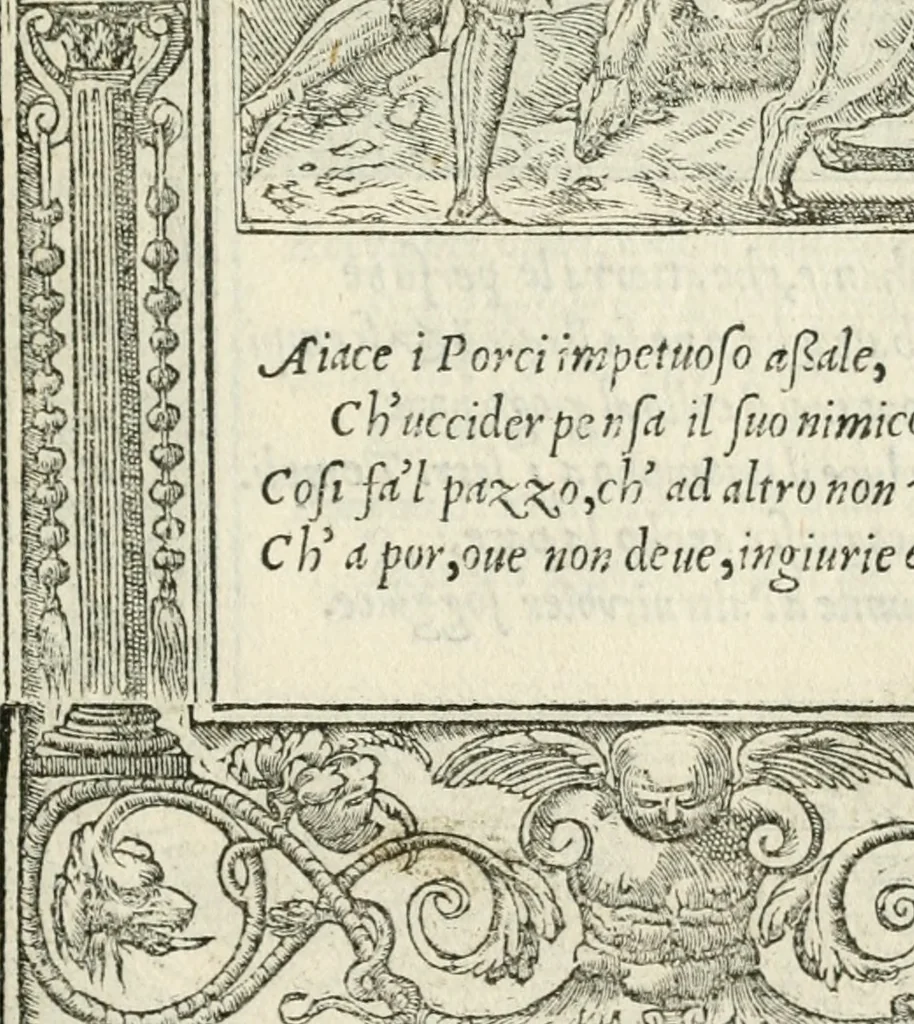 An illustration from Diverse imprese accommodate a diuerse moralità : con versi che i loro significati dichiarano insieme con molte altre nella lingua italiana non piu tradotte, 1551, leaf 168