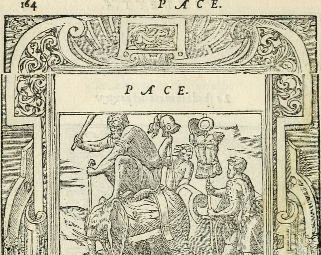 An illustration from Diverse imprese accommodate a diuerse moralità : con versi che i loro significati dichiarano insieme con molte altre nella lingua italiana non piu tradotte, 1551, leaf 169